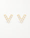 Vibrant V-Shaped Cubic Zirconia Studs in Sterling Silver